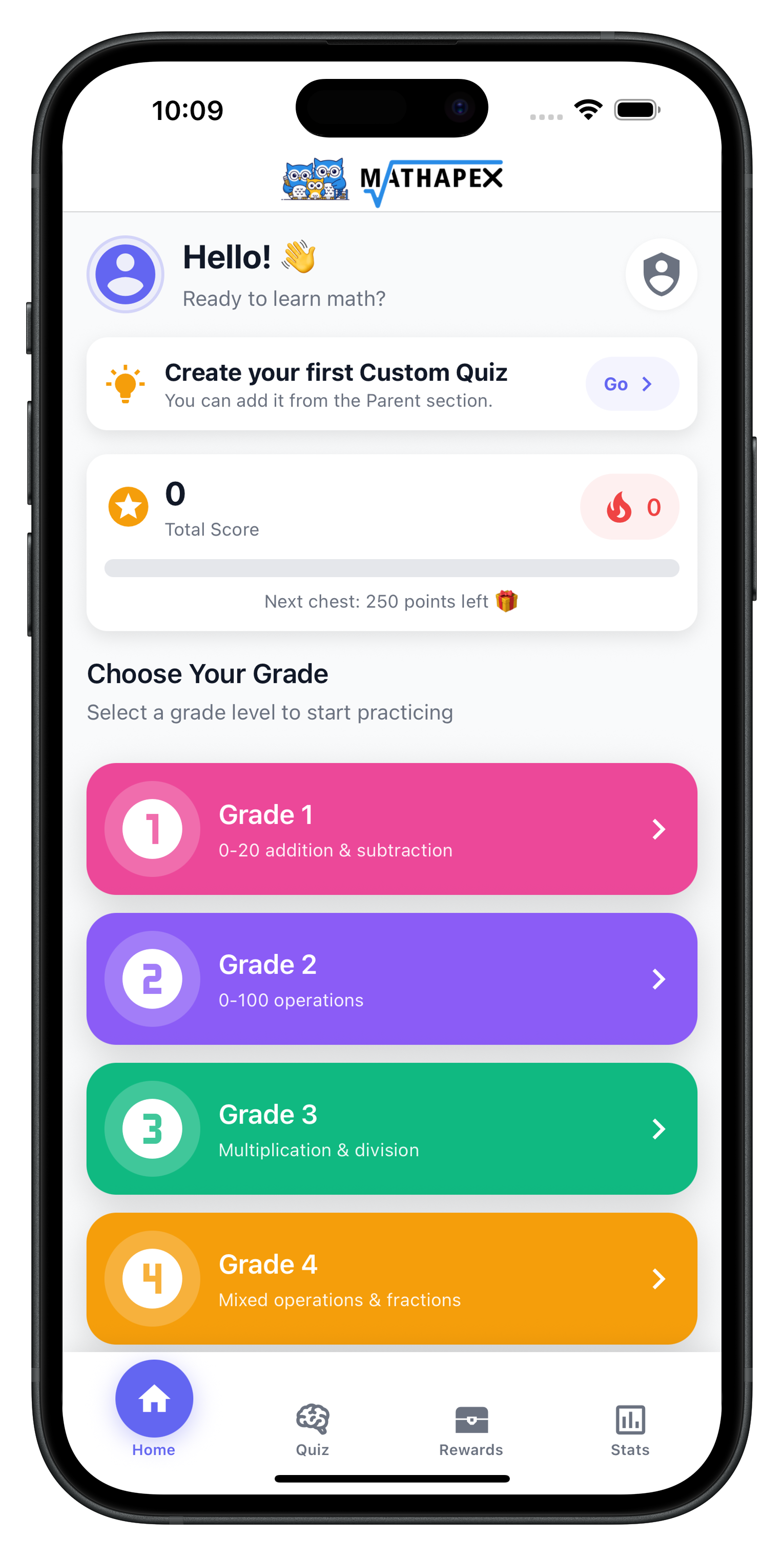 MathApex App Screenshot - Home Screen
